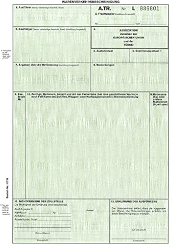RNKVERLAG 2273L - Warenverkehrsbescheinigung A.TR, 2 Einzelblatt, DIN A4, 50 Stück