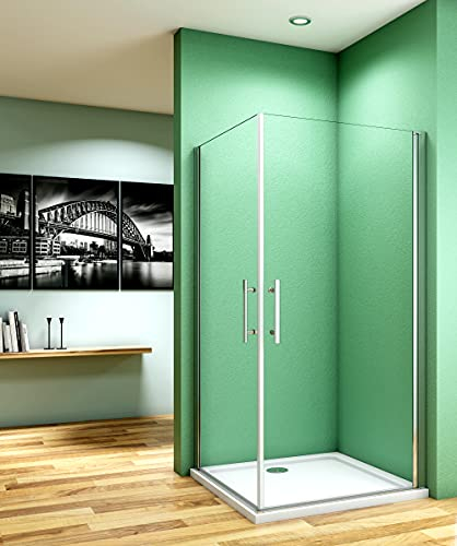 Acezanble Duschkabine 100x100cm Eckeinstieg Duschabtrennung Dusche Sicherheitsglas mit Nano Beschichtung