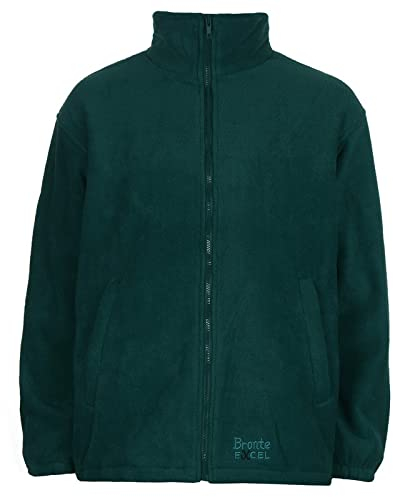 MyShoeStore Bronte Mens Padded Micro Double Sided Fleece Jacket Unisex Classic Anti Pill Polar Polo Soft Warm Winter Top Workwear Casual Outdoor Outer Wear Work Zip Pockets Coat (Bottle Green, S)