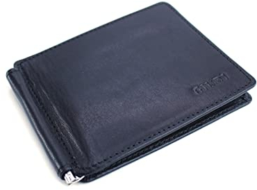 Generisch GIUDI ® Geldklammer Dollarclip Herren Rindsleder Klein (Schwarz)