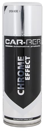 CAR-REP Chrome Effect Spray Paint 400mL High-Gloss Decorative Finish Indoor Use