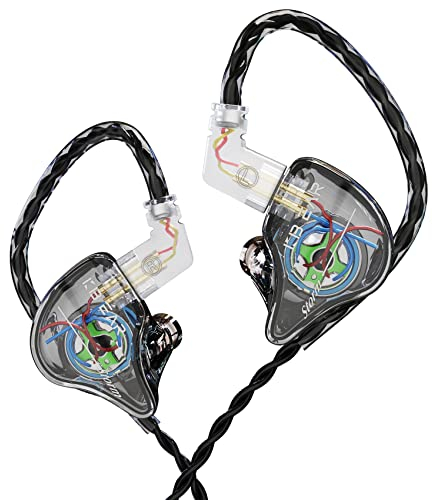 Yinyoo KBEAR Storm Cuffie in Ear Professionali Monitor Auricolari per Cantanti Batteristi Musicisti Bassisti, Auricolari Cablati Personalizzati IEM, Cavo OFC Staccabile in Argento ad Alta Risoluzione