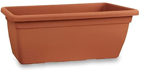 Mondo Viro Jardinière en plastique terre cuite Giunone pour extérieur avec soucoupe (100 x 45 cm 40 h)
