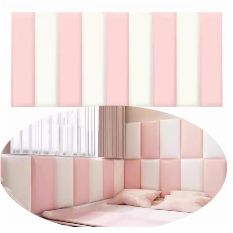 XILYZMO Bett Kopfteil Wandpolster, Startseite 3cm Wand-Kissen, 3D Wasserdicht PU-Wandpaneel, Wanddekoration Anti-Kollision Polsterung Für Kinderzimmer Kinderzimmer (Farbe : Rosa, Größe : 50x150cm)