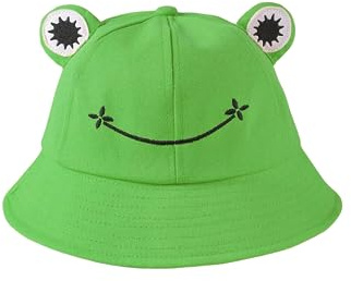 dalerno Lustiger Froschhut Fischerhut Herren Anglerhut Frosch Sonnenhut Buckethat Bucket Hut Unisex Eimerhut Faltbar Outdoor Hut Sommermütze Angel Kopfbedeckungen Mallorca Lustig Baumwolle