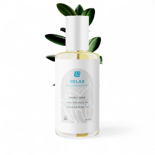 LionFlex Bio Saunaaufguss RELAX | 100% ätherische Öle | 100 ml | Vegan & Natürlich | Saunaduft | Saunaöl | Premium Qualität | Made in Germany