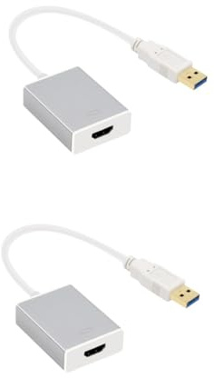 Gatuida 2pièces Adaptateur Convertisseur USB vers Câble pour Pc Ordinateur Portable Et Projecteur Couleur