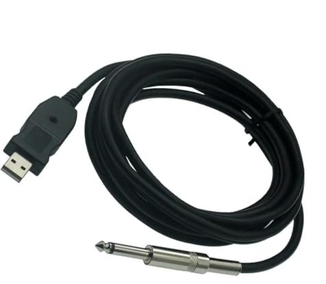 ZAMASS Câble Audio pour Guitare Câble de guitare électrique de 300cm, Interface USB vers Jack 6.35mm, accessoires de guitare électrique, cordon de connecteur Audio