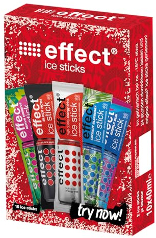 effect Ice Sticks Wassereis - 5 Energy Sorten, 10x40ml | Erfrischendes Energy-Wassereis am Stiel in 5 Geschmacksrichtungen zum Einfrieren, perfekt für heiße Sommertage und Partys