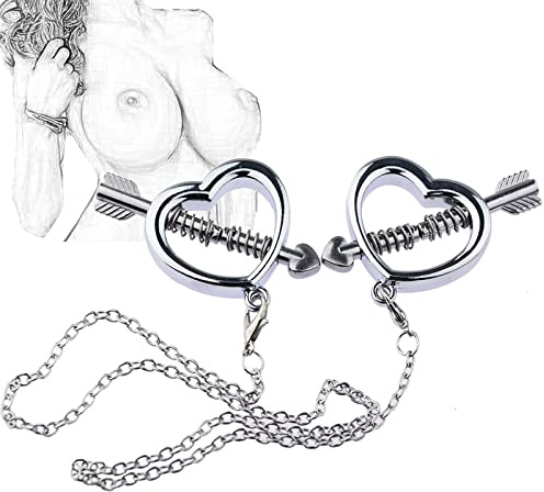 Nippelklemmen Brustwarzen mit Abnehmbare Kette Nipple Clamps Nippelklammern Klitorisklemmen Verstellbare Brust Stimulation Fetisch Sex Spielzeug für Frauen Männer Anfänger Extrem