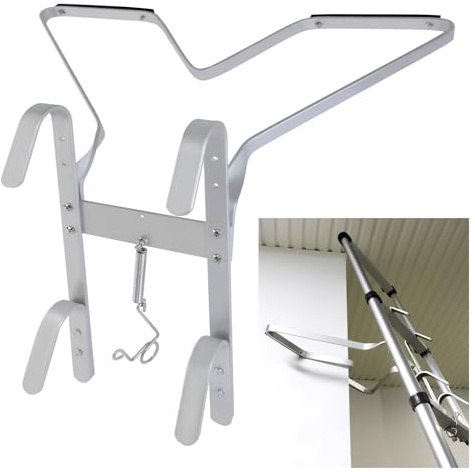ladder Heavy Duty Stand Off V-Shaped Stay - Easy to Install & Disassemble, Standoff C-Shape Downpipe Brackets Fits Universal ladder, Increase Safety
