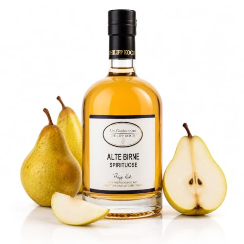 Alte Birne Schnaps | fruchtig citrale Birnen Spirituose | 35% vol. & 0,5 L | kreiert von Alte Gutsbrennerei Philipp Koch | Spirituosen Angebote der Brennerei für edlen Schnaps | Alte Sorte Birne