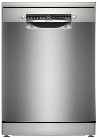 Bosch - Lavavajillas Libre Instalación, Serie 4, 60 cm. de ancho, 13 servicios, Función Extra Secado, Home Connect, Motor Eco Silence, Acero, SMS4HKI07E