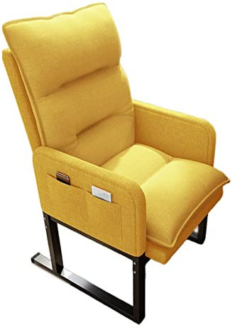 Verstellbarer moderner Liegestuhl mit weich gepolstertem Sitz für Wohnzimmer/Schlafzimmer/Heimkino, bequemer Sessel in erhöhter gelber Farbe