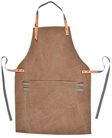BFNDSSEOU Arbeit Schürze Werkzeug Schürze Tools Schürze Canvas Leder Barista Cafe Chef Overall Hängender Hals Männer und Frauen Arbeitsschürze Schürze for Männer Frauen