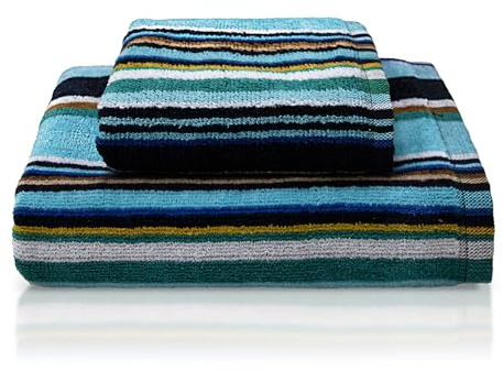 Nada Home Asciugamani bagno Set 1+1 in spugna cinigliata e velluto Viso e Ospite 7033