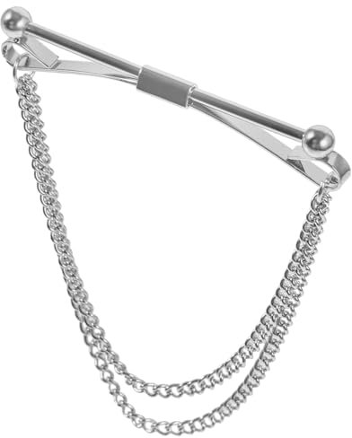 SAFIGLE Metall Kragennadel Mit Kette Herren Hemdkragenstab Edelstahl Reversnadel Kostümaccessoire Für Anzug Und Hemd