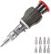 Cacciavite a Cricchetto. Cacciavite Pieghevole Multi-Angolo. Utensile Magnetico Ergonomico con Punte Intercambiabili. Manico Antiscivolo, Contenitore Integrato, Testa Orientabile a 180° per Riparazion