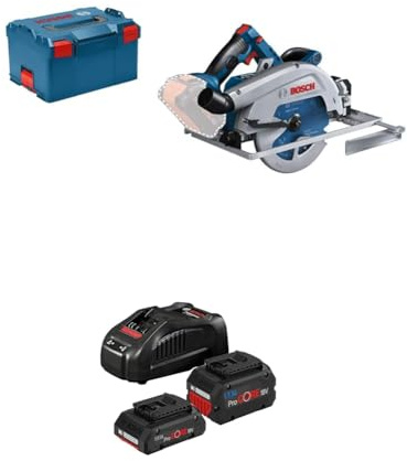 Bosch Professional 18V BITURBO Akku Kreissäge GKS 18V-68 GC (2500-5000 min-1, kompatibel mit Führungsschienen) +18V Akku Starter-Set: 1x ProCORE18V 4.0Ah Akku + 1x ProCORE18V 5.5Ah Akku + GAL 1880 CV