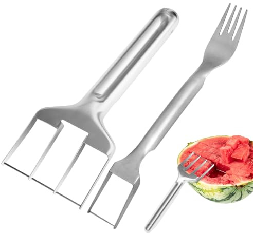 BIFHIG Cutter di Anguria da 1 Pezzi, Forchetta da 1 Pezzi, Strumento di Taglio della Frutta, Adatto A Catering, Picnic E Campeggio.