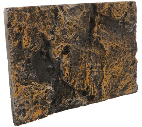 Milisten Aquarium Background 3D Rock Panel Terrarium Background for Fish Tank and Reptile Enclosure Plastic Aquarium Rock Decoration Wall Scene Decor 17.72 X 11.02 X 1.38 in