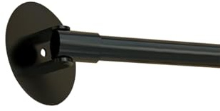 Bastone per tenda da doccia angolare retrattile con staffa di supporto, senza foratura, lunghezza regolabile 120-170 cm, colore nero, ideale per bagni e spogliatoi