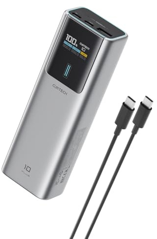 CUKTECH Power Bank 15000mAh 100W, External Battery Fast Charging, Portable Charger with Display, Compatible with iPad, iPhone 16/15 Plus Pro MAX, Galaxy S24 S23 Ultra