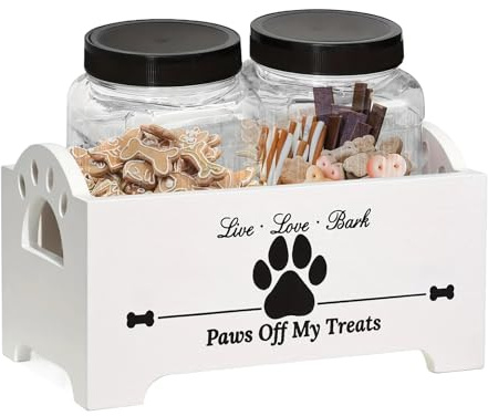 Dog Biscuit Holder - Airtight Solid Wood Pet Food Storage Container, Versatile Dog and Cat Storage Container with Secure Lock | Handy Dispensers Organizer