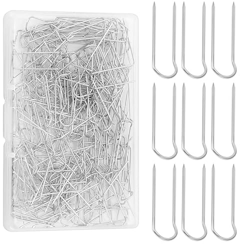 Simsky 200 Stück Stecknadeln U-Form, Stecknadeln ohne Kopf aus Edelstahl (23 mm), vielseitige Stecknadel als Strohblumennadeln, Krampen für Kränze, Nähprojekte, Basteln, DIY & Schmuckdisplay