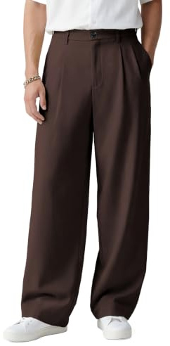 Heyfanee Pantalon Homme Habillé Taille Elastique Baggy Chino Pantalon Costume Homme Large