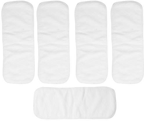 UPALDHOU Inserti per Pannolini in Tessuto a 3 Strati Inserti per Pannolini in Microfibra Lavabili Super Assorbenti per Neonati (Cinque compresse per confezione 35 * 13,5 cm)