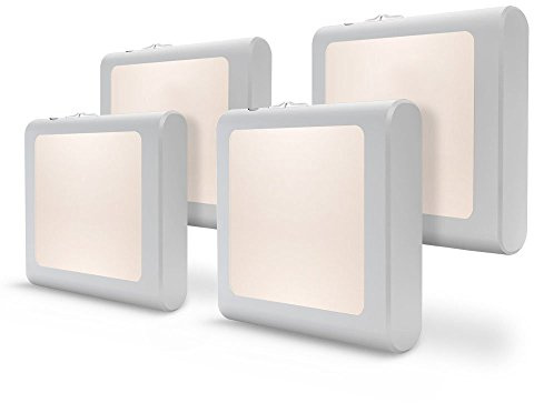 VINTAR 4 Pack LED Night Light, Night Lights Plug into Wall with Smart Dusk to Dawn Sensor, Night Lights Adjustable Brightness Warm White Lights for Hallway,Bedroom, Kids Room, Kitchen, Stairway