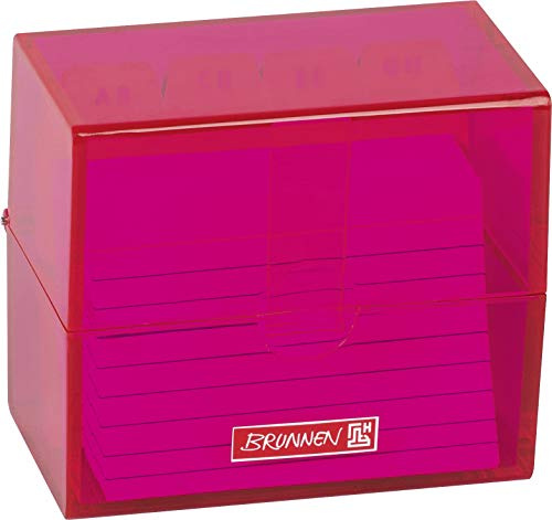 Brunnen 102058026 Karteikasten, 8, 5 x 7, 5 x 4, 8 cm (für A8 Karteikarten), Polystyrol, pink, Colour Code, 1026353595