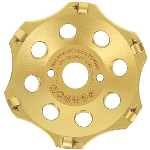 PRODIAMANT PKD Diamantschleiftopf 125mm für Winkelschleifer - 6 Segmente für Beton, Estrich & robuste Beschichtungen - langlebig und leistungsstark