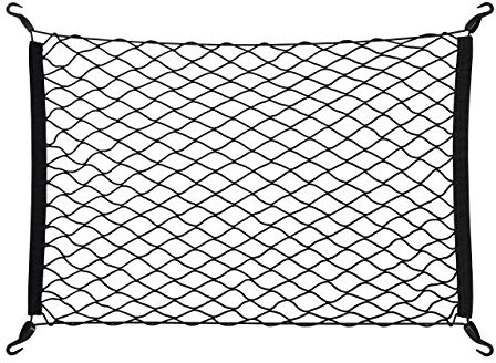 Relaxdays Rete Bagagliaio Auto, Fermabagagli Elastico, 80 x 62 cm, Portabagagli Protettivo, Accessori Viaggio, Nero