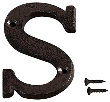 INCREWAY Hausnummer aus Gusseisen, 7,5 cm, schwarz, Hausadresse aus Eisen