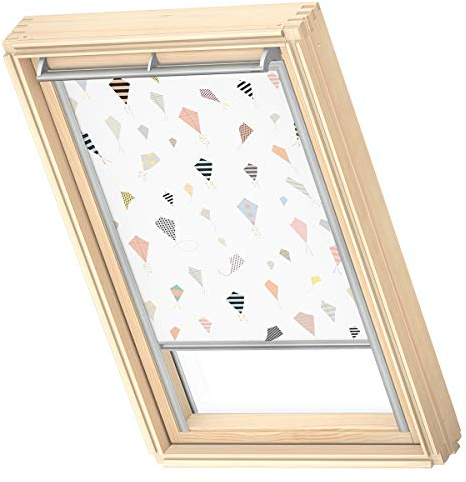 VELUX Original Dachfenster Verdunkelungsrollo für SK08, Drachen, mit Grauer Führungsschiene