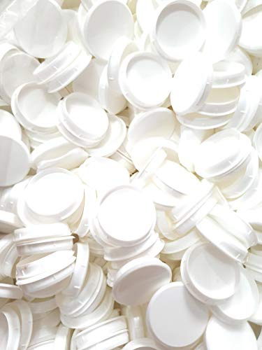 6MM x 35MM Plastic Hinge Hole Blanking Plugs Cover Caps White Cap Beige Plug Grey Cover for Kitchen Bedroom Cabinet Bung Furniture Door (Pack of 10) (White)