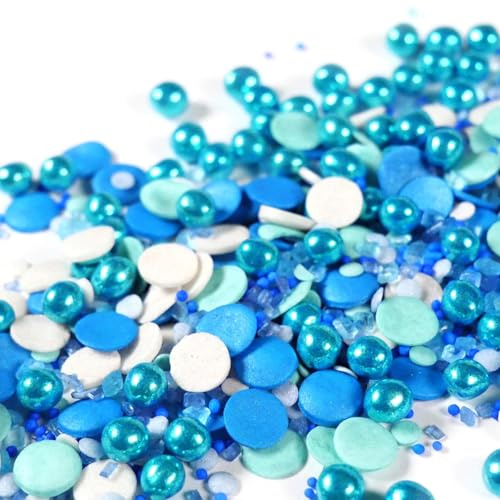 Streuselheld Glitzer Blitzer Superblau 40g Zuckerstreusel | Blauer Sprinkles-Mix als kreatives Topping für Torten, essbare Deko-Streusel für Muffins, Cupcakes und Geburtstagskuchen