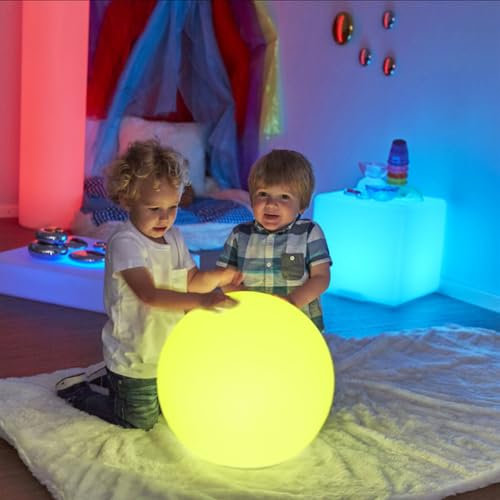 16’’ Cordless LED Glowing Ball Light, LED Globe Orb Night Light w/Remote, 16 RGB Colors Changing Waterproof Light Up Ball Rechargeable Indoor/Outdoor Mood Lamp for Nursery Garden Patio Party Bar Decor