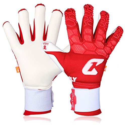 CATCH & KEEP Torwarthandschuhe Herren Fly Red Soul Gr. 6 I Professionelle Torwarthandschuhe, Daumenunterstützung & dickerer Handgelenksbandage