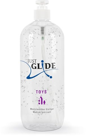 Just Glide Toys - gefühlsintensives Gleitgel für Frauen und Männer, für langanhaltendes Vergnügen mit Sexspielzeug, wasserbasierend, vegan, 1l