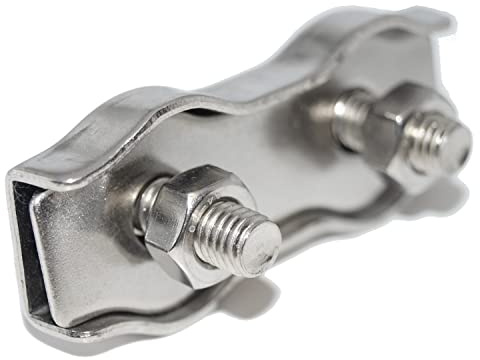 Duplex Drahtseilklemme 10 mm 2 Stück für Drahtseil 10 mm Edelstahl A4 NIRO, AISI 316 Nirosta