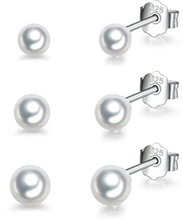 HUABOLA CALYN Silber Ohrstecker für Frauen, 925 Sterling Silber Ohrstecker Set, Hypoallergen Kleine Schlafknorpel Studs, AAAAA Clean Cubic Zirkonia Ohrstecker