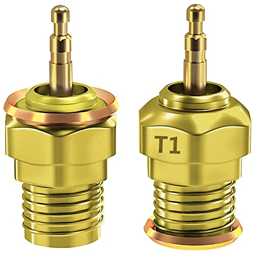2Pcs Vgoohobby Glow Plug Gold-Plated Universal T2 Hot Spark 70117 Nitro Engine Parts Compatible with 1/8 1/10 Traxxas Himoto Kyosho HSP HPI Redcat RC Car Truck