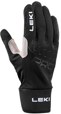 LEKI Prc Premium - Guanti da sci di fondo, leggeri e versatili, taglia 8, colore nero, sabbia