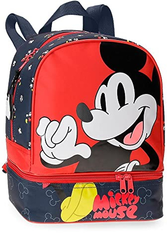Disney Mickey Mouse Fashion Mochila con Porta merienda Multicolor 23x28x13 cms Microfibra 8,37L