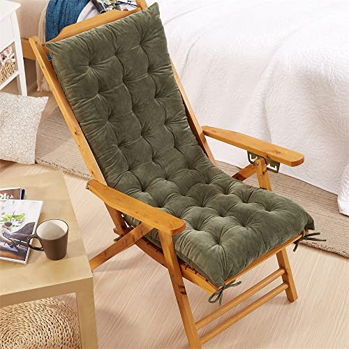 Morbuy Deckchair Auflagen für Gartenliegen, Sonnenliege Kissen Tragbare Garten Innenhof Gepolstertes Bett Relax-Liegestuhl Sitzauflage für Deckchair, Innen, Außen (48x150cm,Grün)