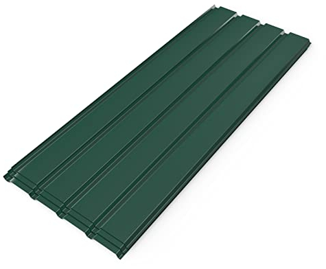 Mondeer 12PCS Roofing Sheets, Metal Corrugated Roofing Sheets 6m², 115 x 45 cm, Galvanised Steel Trapezoidal Grooved Roof for Garage Carport Shed Greenhouse Kennels Panels, Green