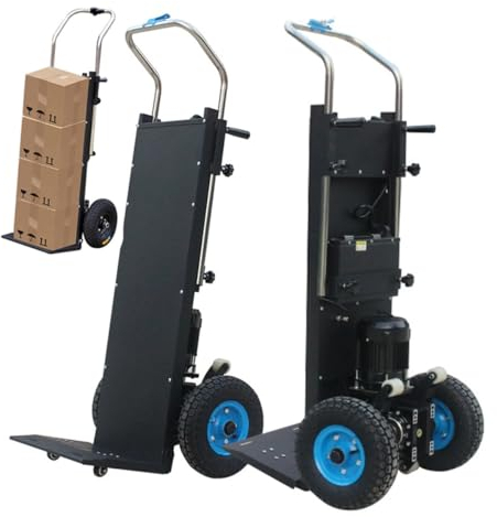 SATSAT Elektrischer Treppensteigerwagen 1200 W Angetriebener Handwagen-Treppensteiger – Treppen Hoch Und Runter Arbeitssparender Treppensteigwagen 280 Kg Last Stufenlose Geschwindigkeitsregulierung